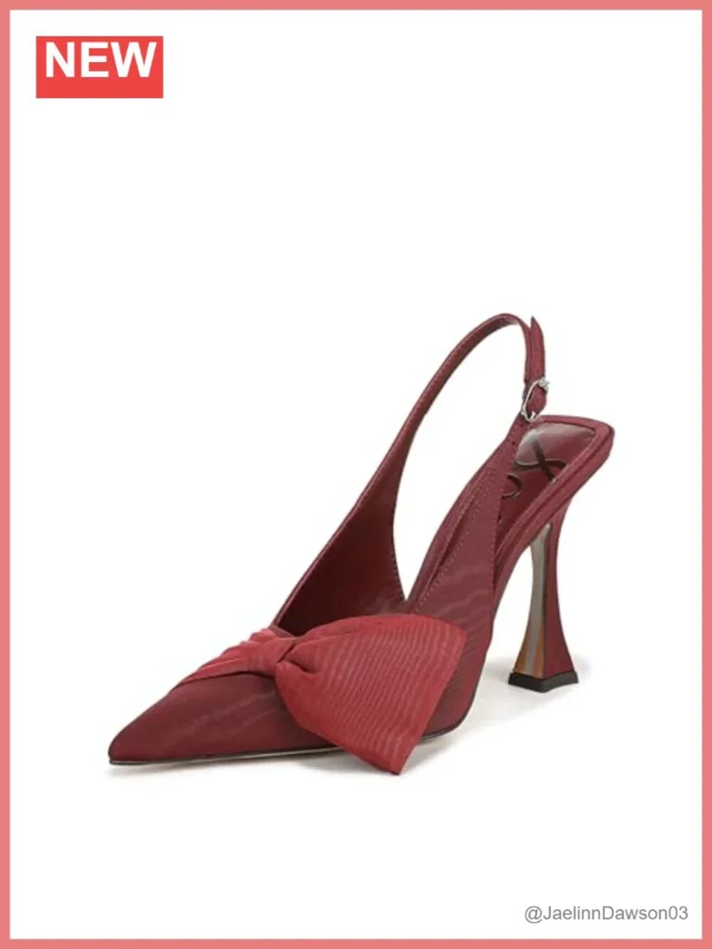 Sam Edelman Onia Bow Slingback Pumps Flare Heel Pointed Toe 4.13